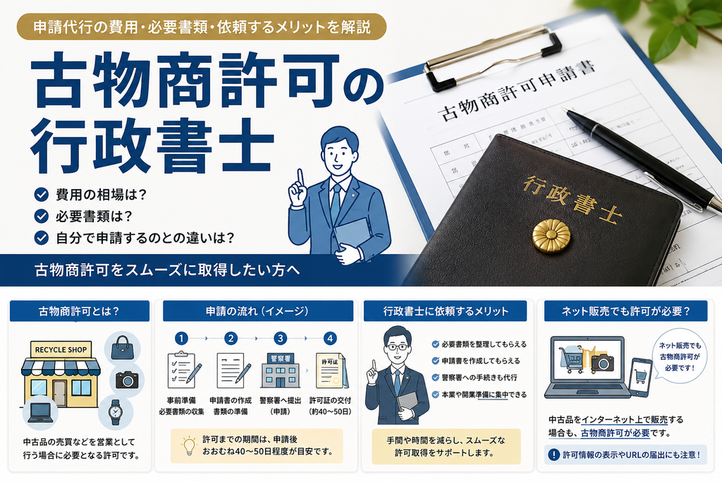 古物商許可を行政書士に依頼する費用・必要書類・メリットを解説