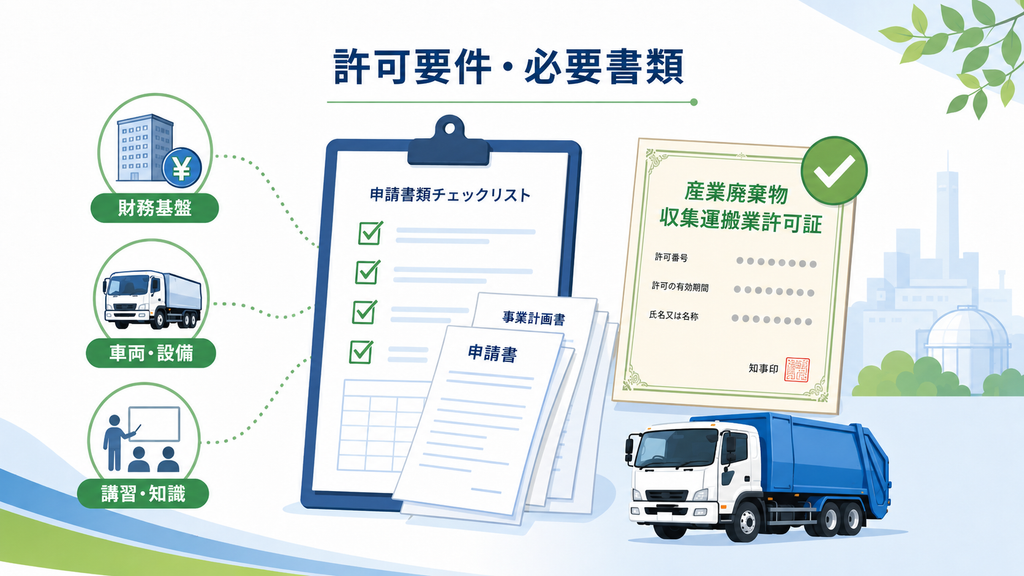 産業廃棄物収集運搬業許可の要件と必要書類